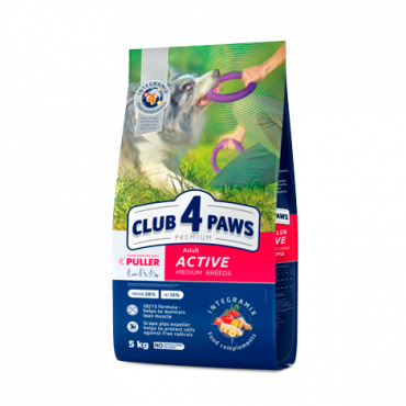 CLUB 4 PAWS PREMIUM «ACTIV». HRANĂ USCATĂ COMPLETĂ PENTRU C INI ADULȚI ACTIVI DE RASE MEDII